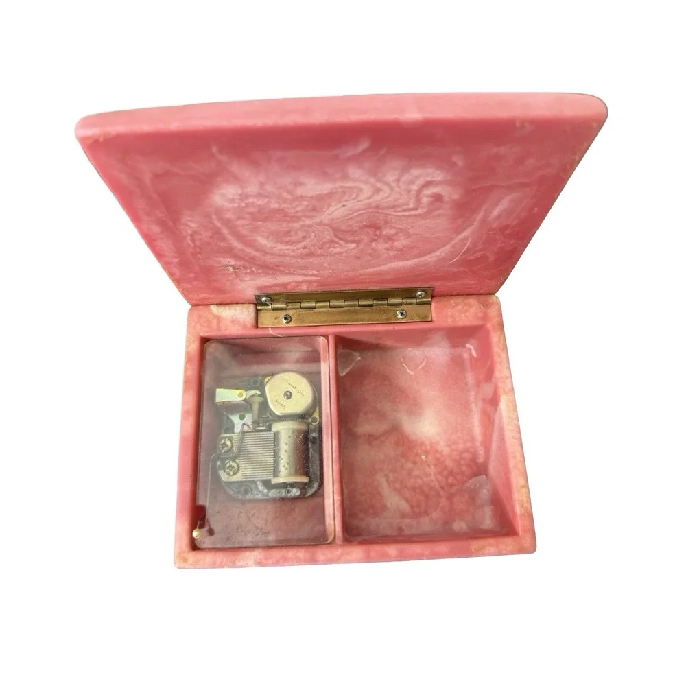Pink Soapstone Trinket Box by Design Gifts Intern'l LLC, Music Box. butterfly